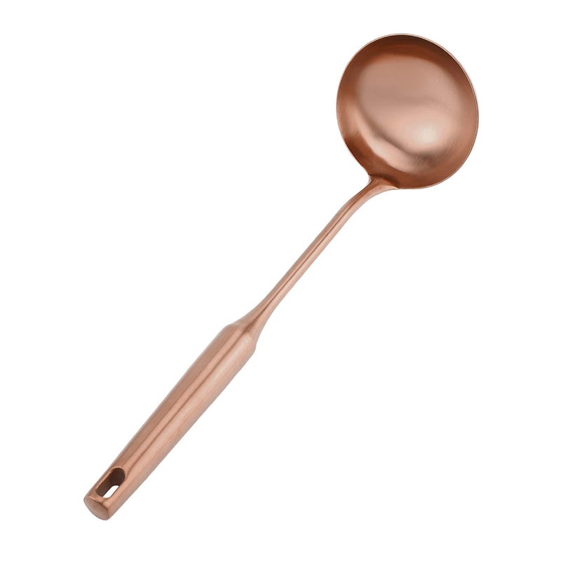 Aramox Stainless Steel Kitchen Ladle, Rose Gold Soup Spoon Turner, Heat-Resistant Handle, Large Cooking Utensil - Image 1